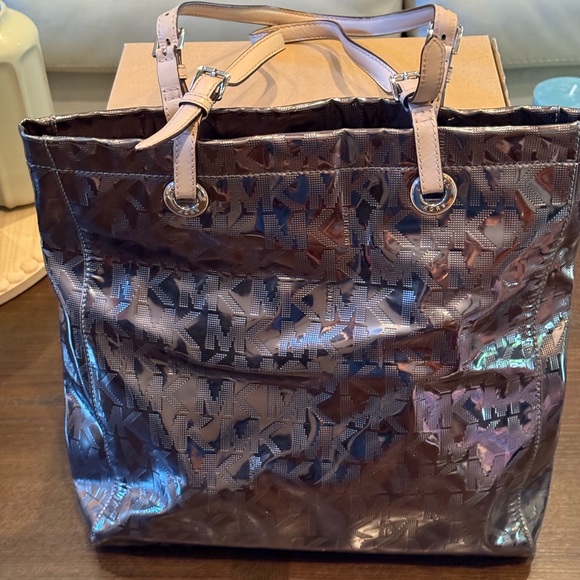 Michael Kors Shimmering Silver Tote - Picture 1 of 2